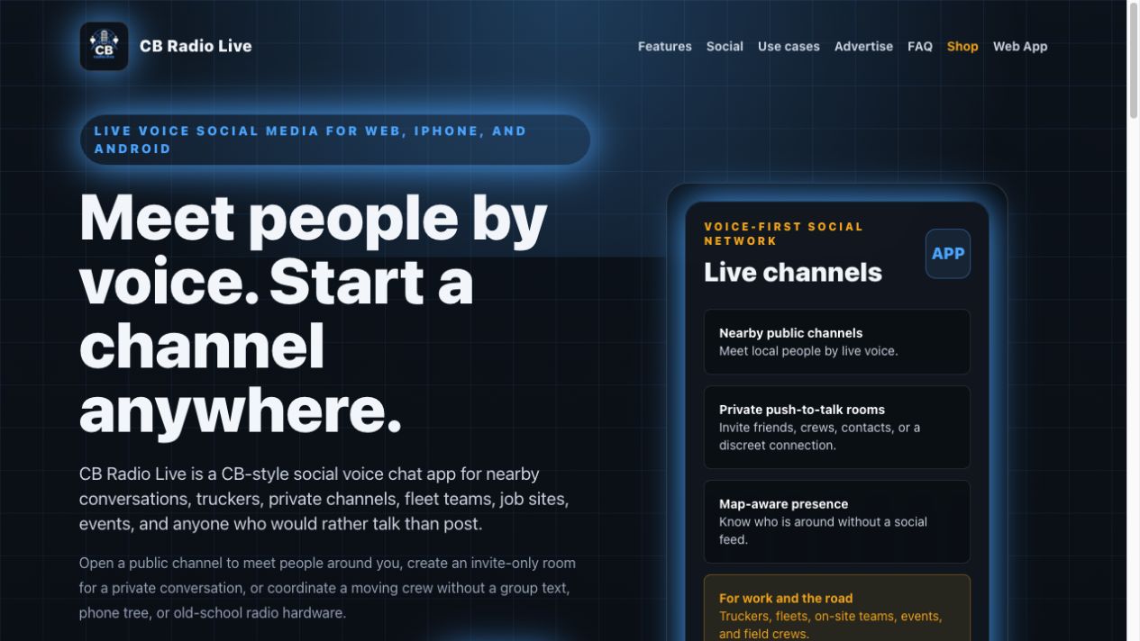 CB Radio Live website preview