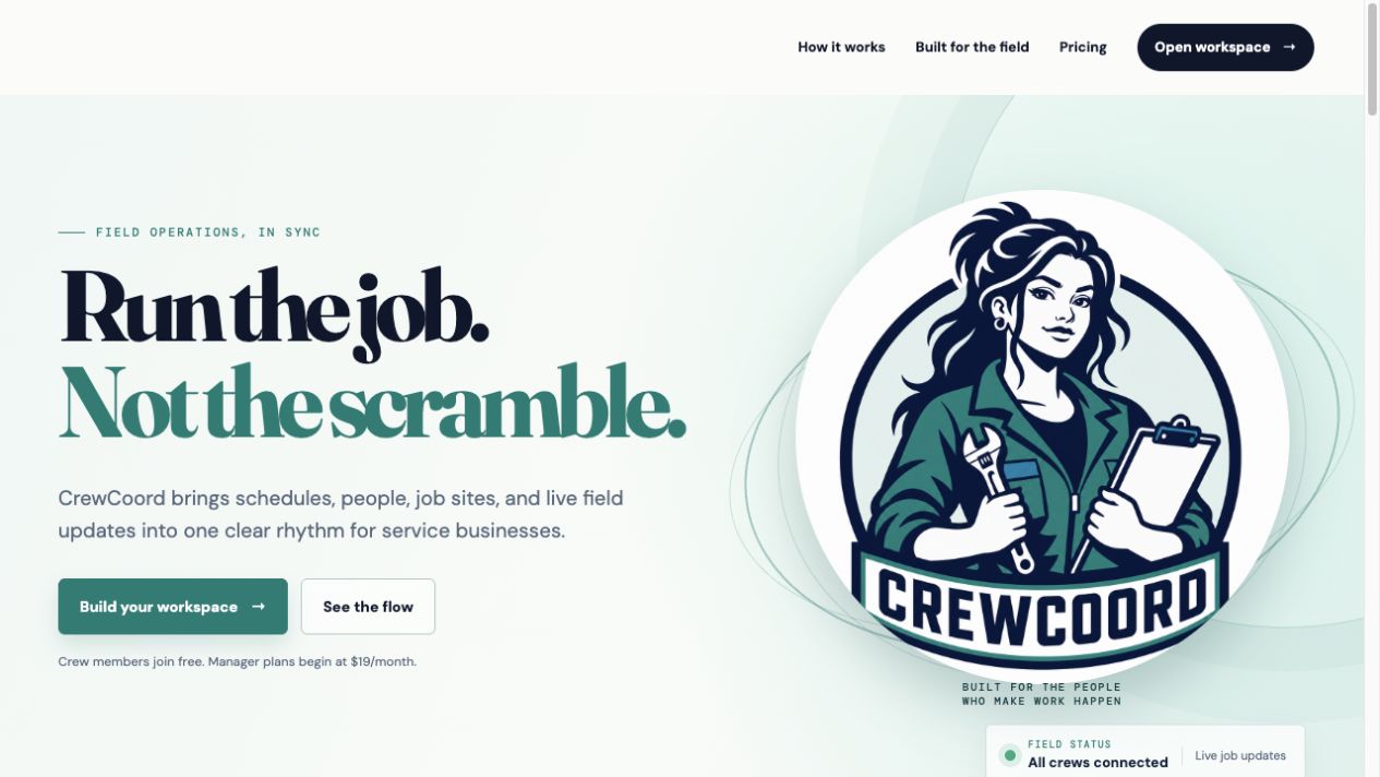 CrewCoord website preview